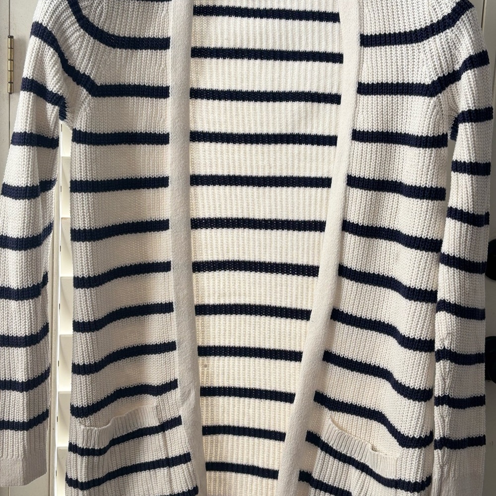 Old Navy Navy‎ and White Striped Cardigan